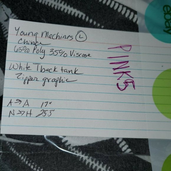 Young Machines Womans Large Tank Top White Graphic - Picture 8 of 8